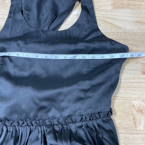 Munthe NWT Villima Dress Black Lightweight Charmeuse Pleated Skirt Ruffle Sz 10 - Picture 8 of 14